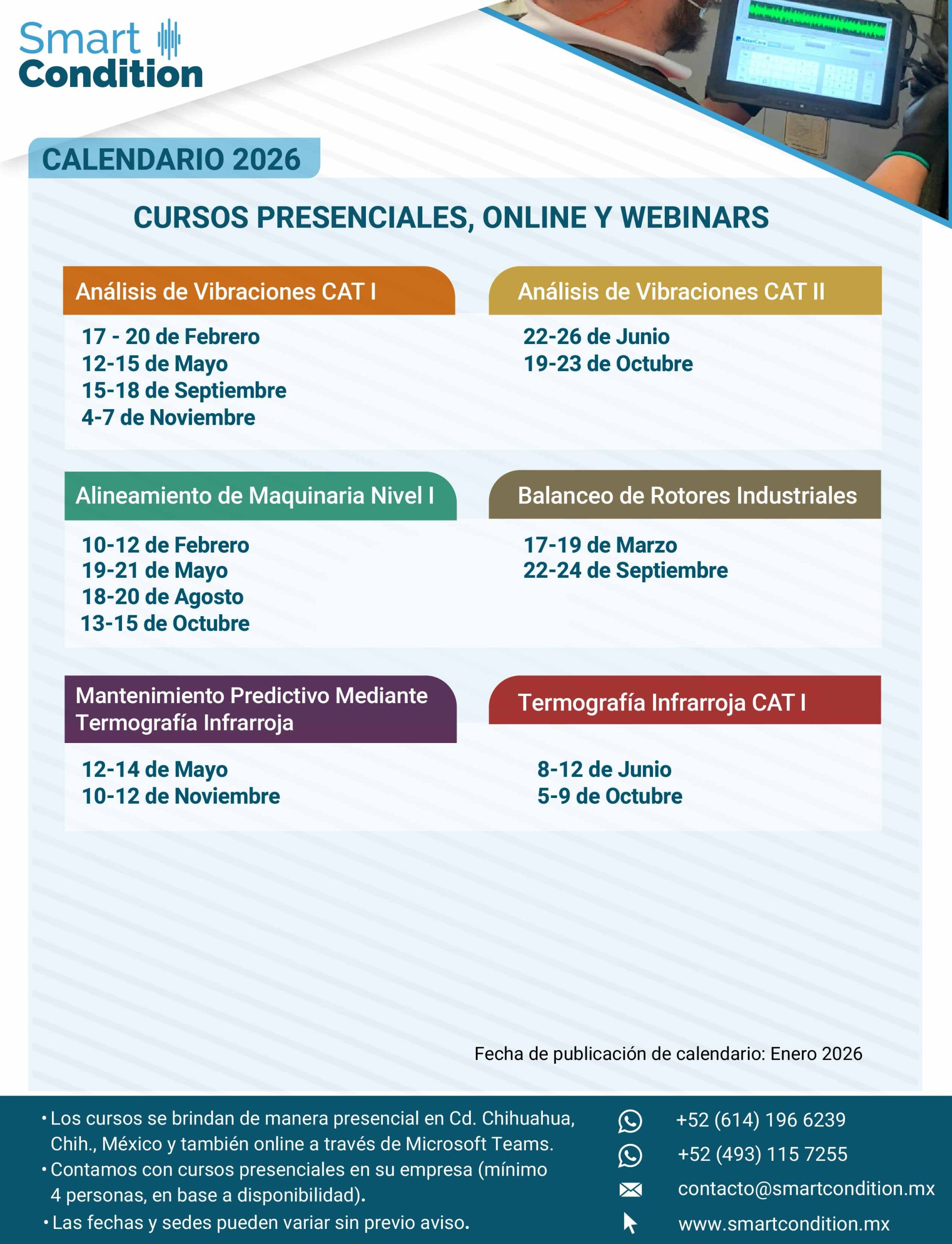 Calendario Cursos y Webinars 2026