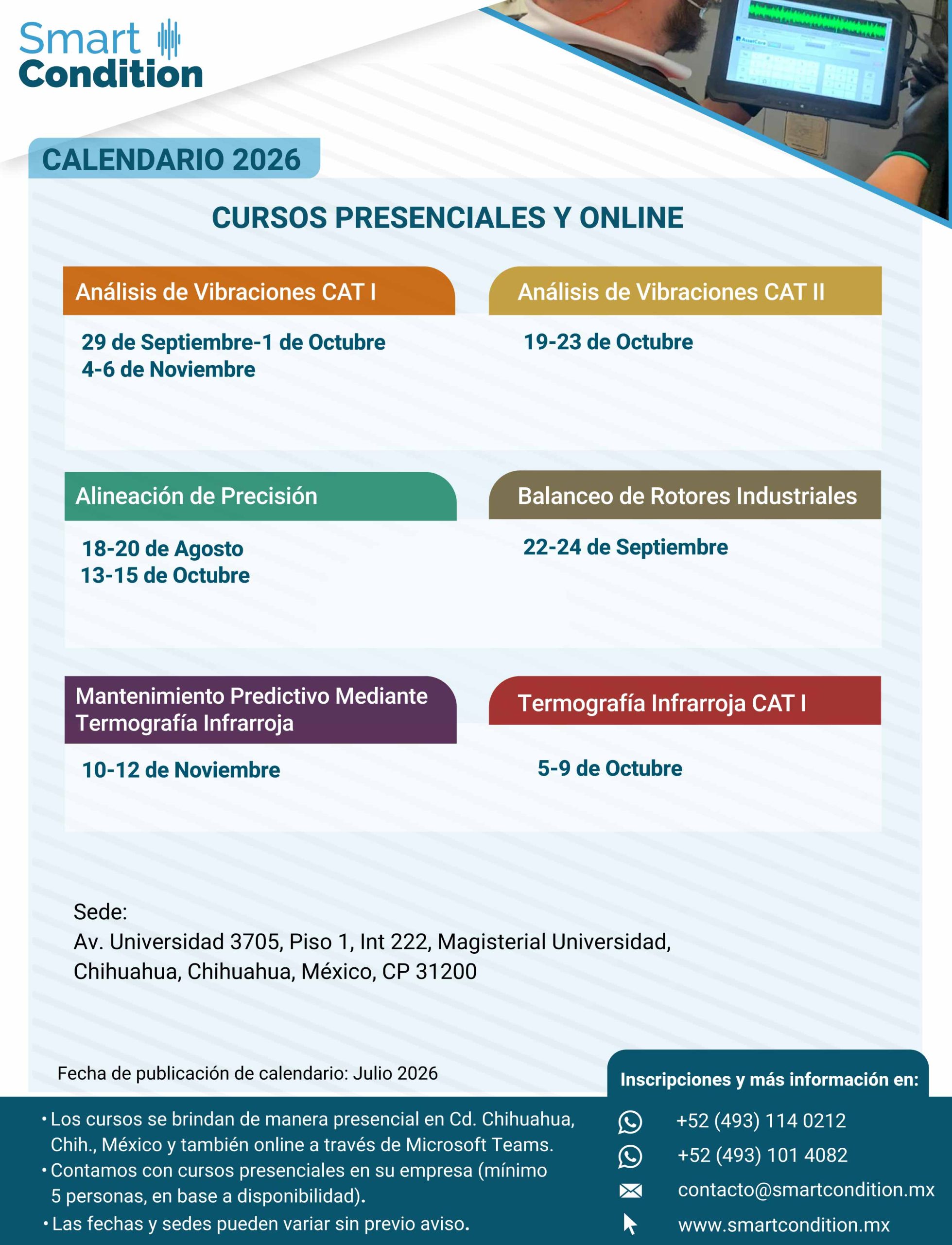 Calendario Cursos y Webinars 2026